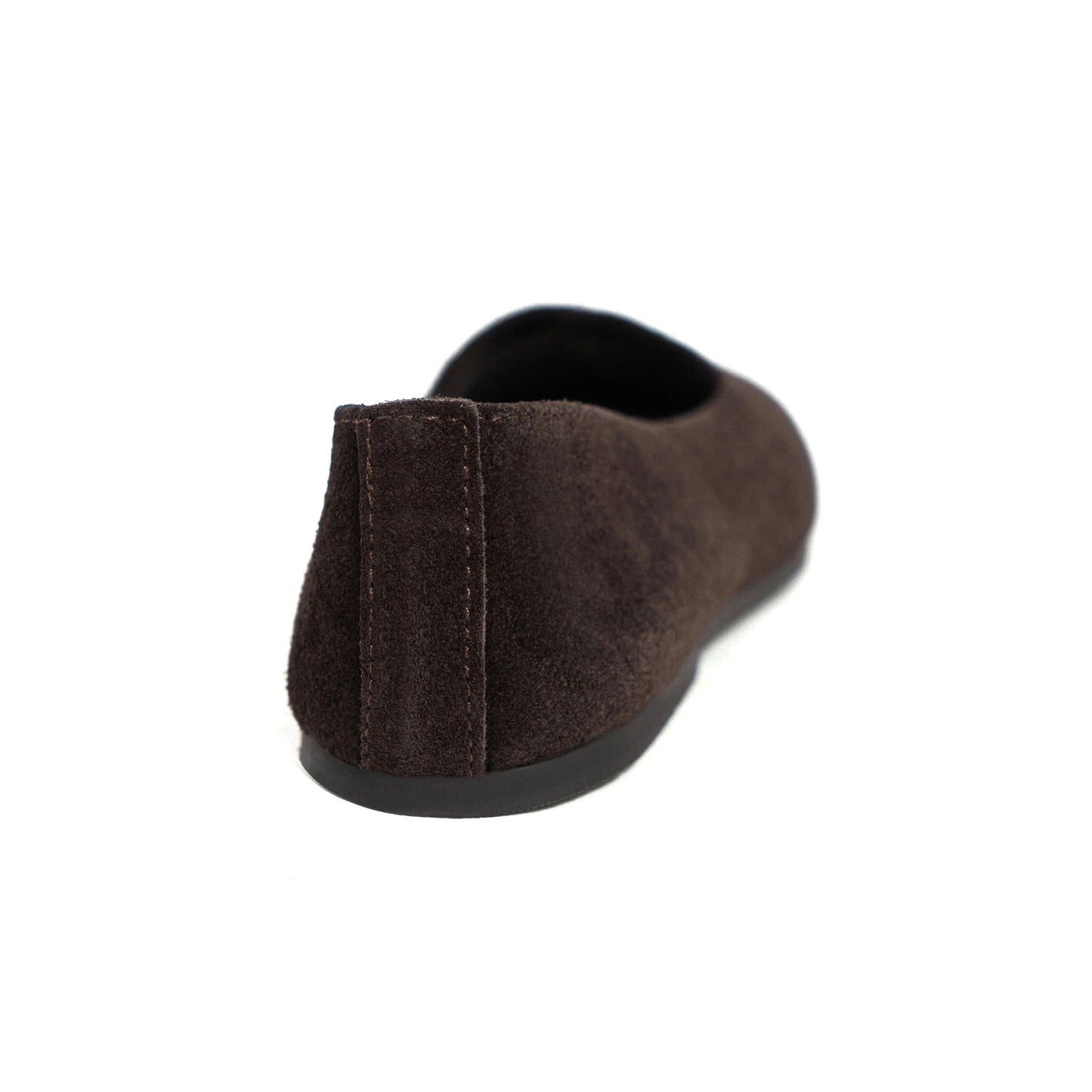 Coffee Cow Suede Round-Toe Slip-On Classic Ballet Flats