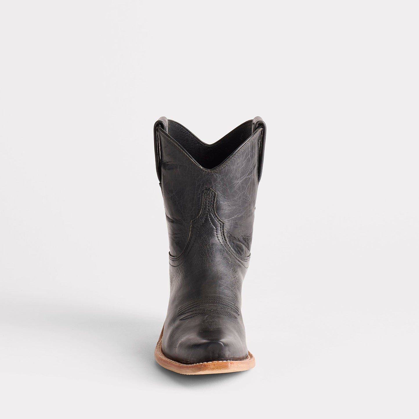 Black Snip-Toe Western Ankle Simple Cowgirl Boots