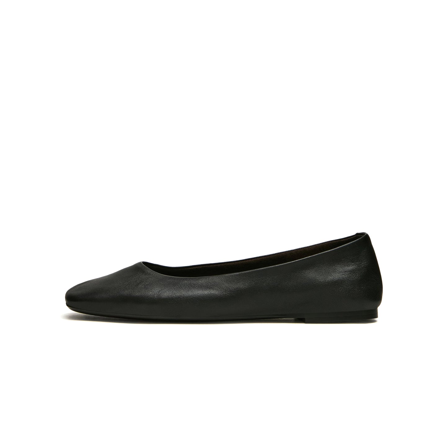 Black Square-Toe Slip-On Stylish Flats