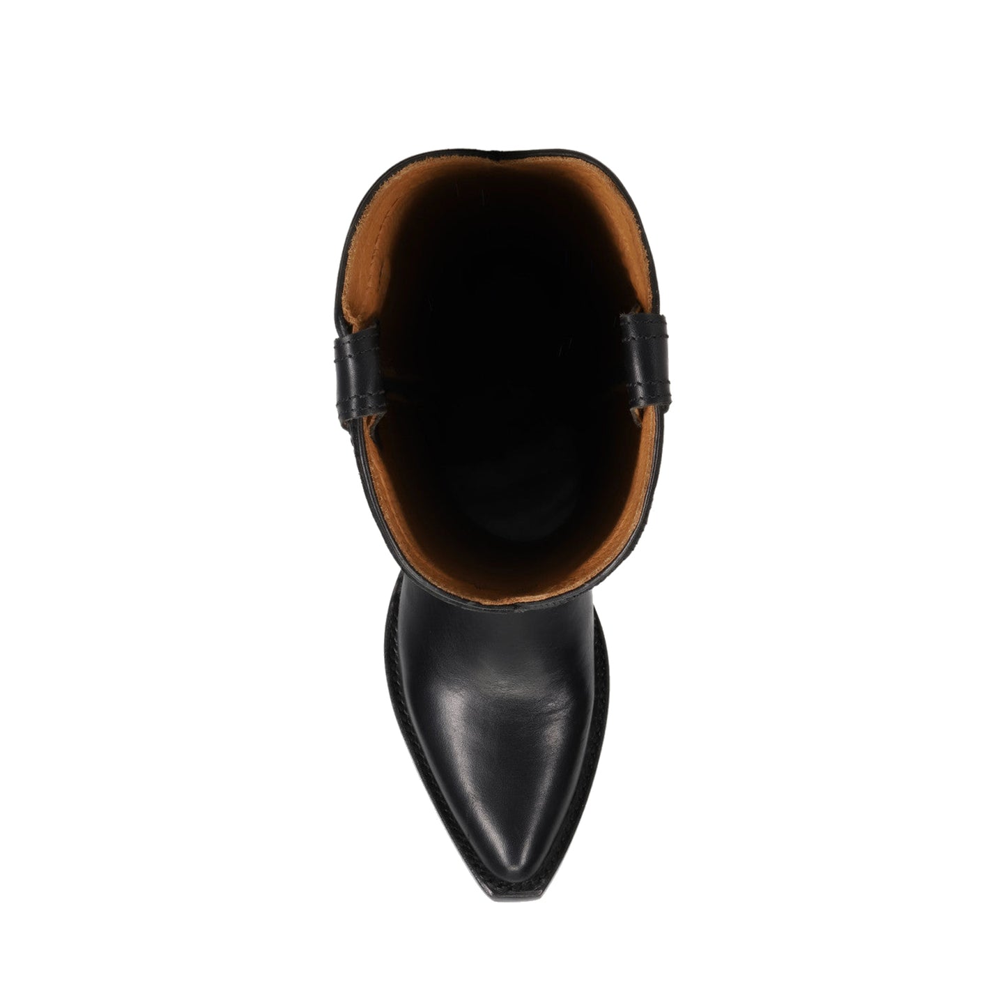 Black Almond-Toe Sleek Wide Calf Knee High Simple Cowgirl Boots