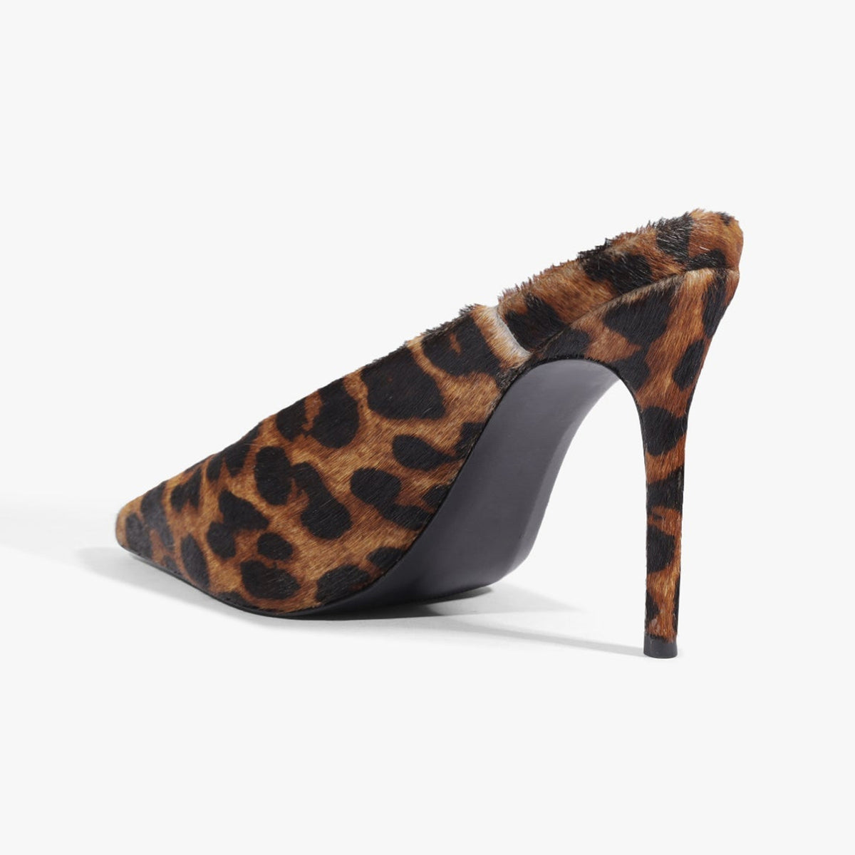 Leopard Pattern Pointed-Toe Slip-On Backless Chic Pumps High Heels