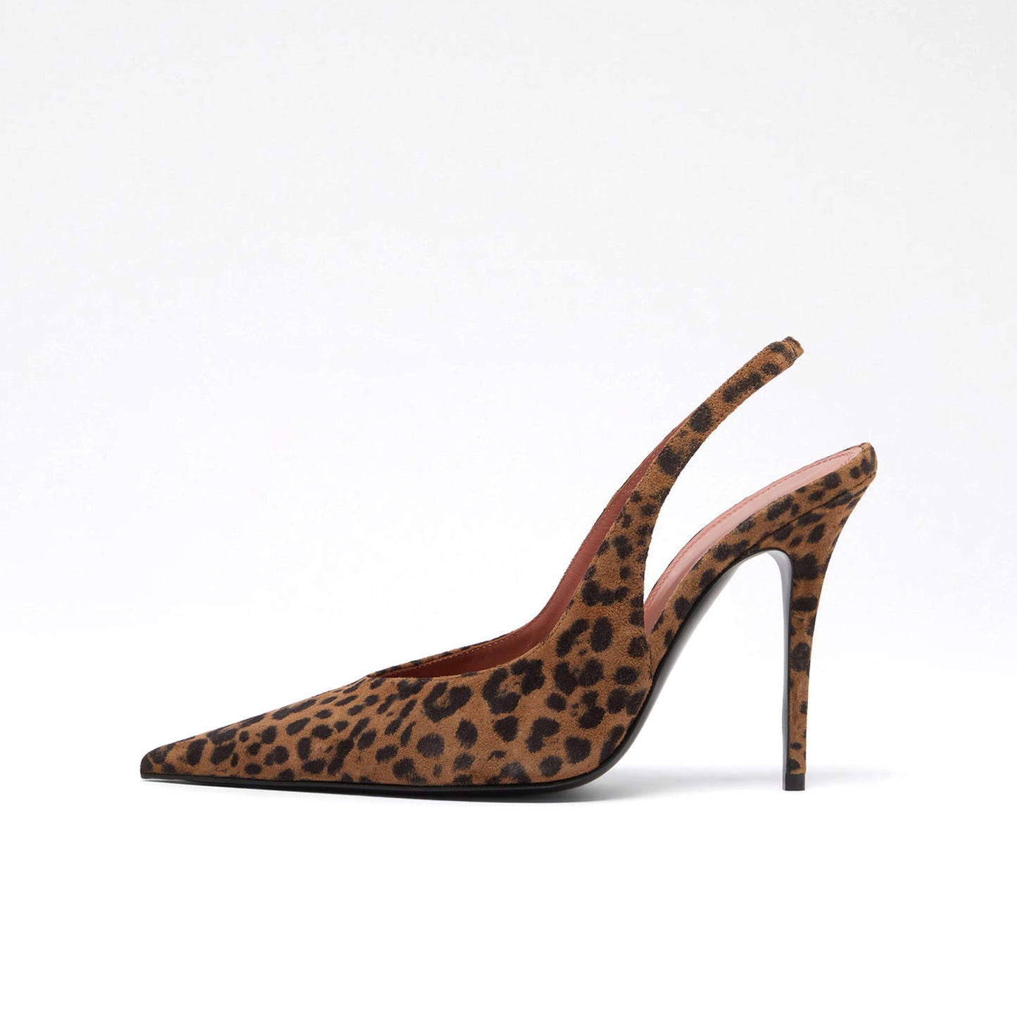 Leopard Faux Suede Pointed-Toe Classic Slingback High Heels