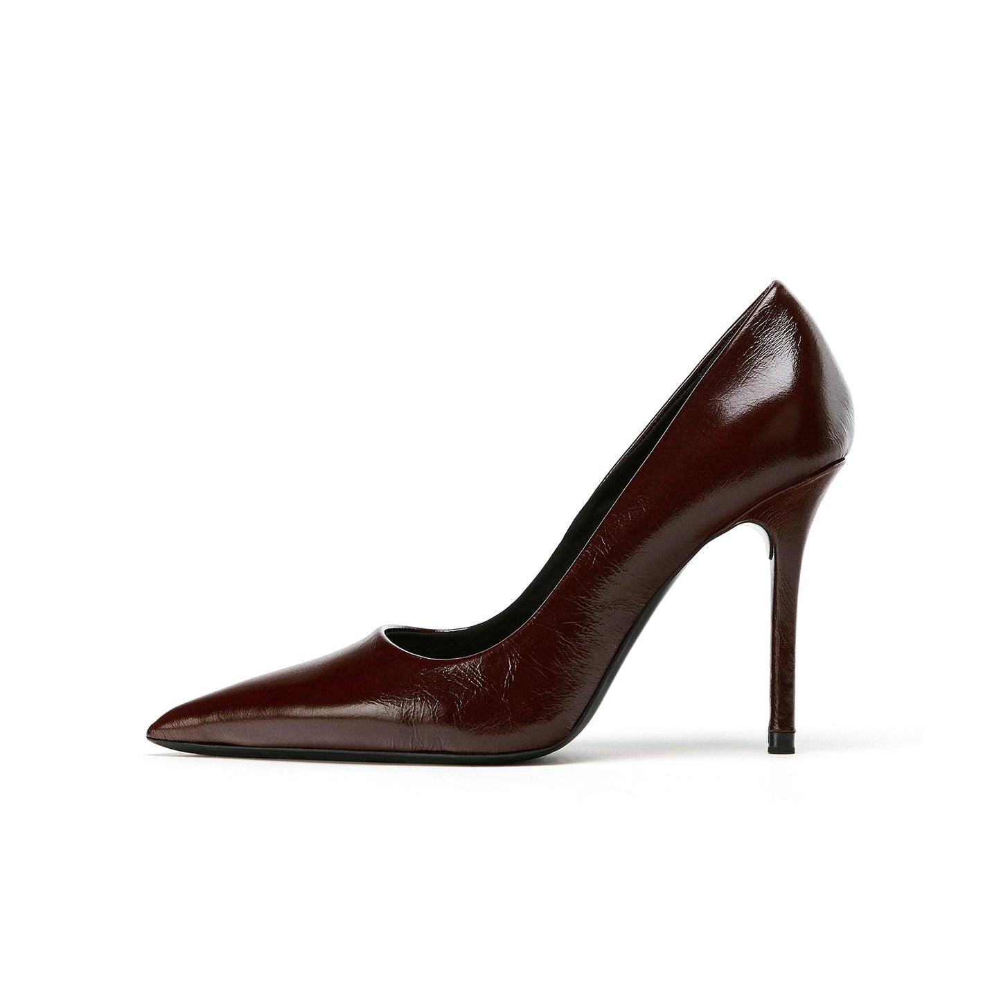 Brown Pointed-Toe Slip-On Classic High Heels Pumps