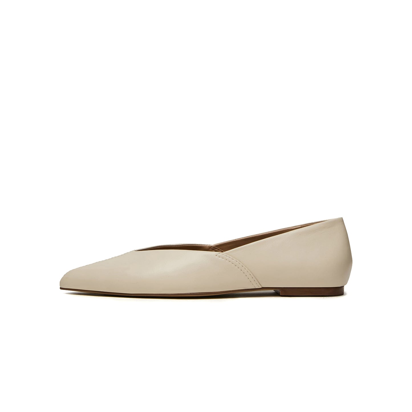 Bone Pointed-Toe Slip-On Stylish Flats