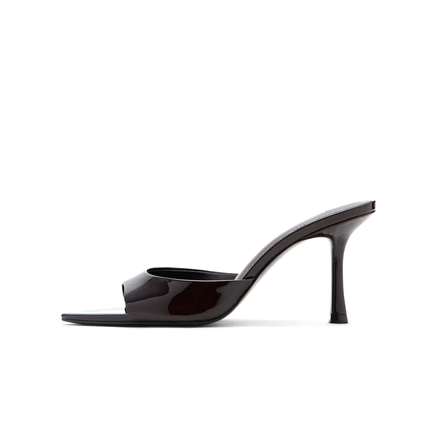 Patent Burgundy Pointed-Toe Slip-On High Heels