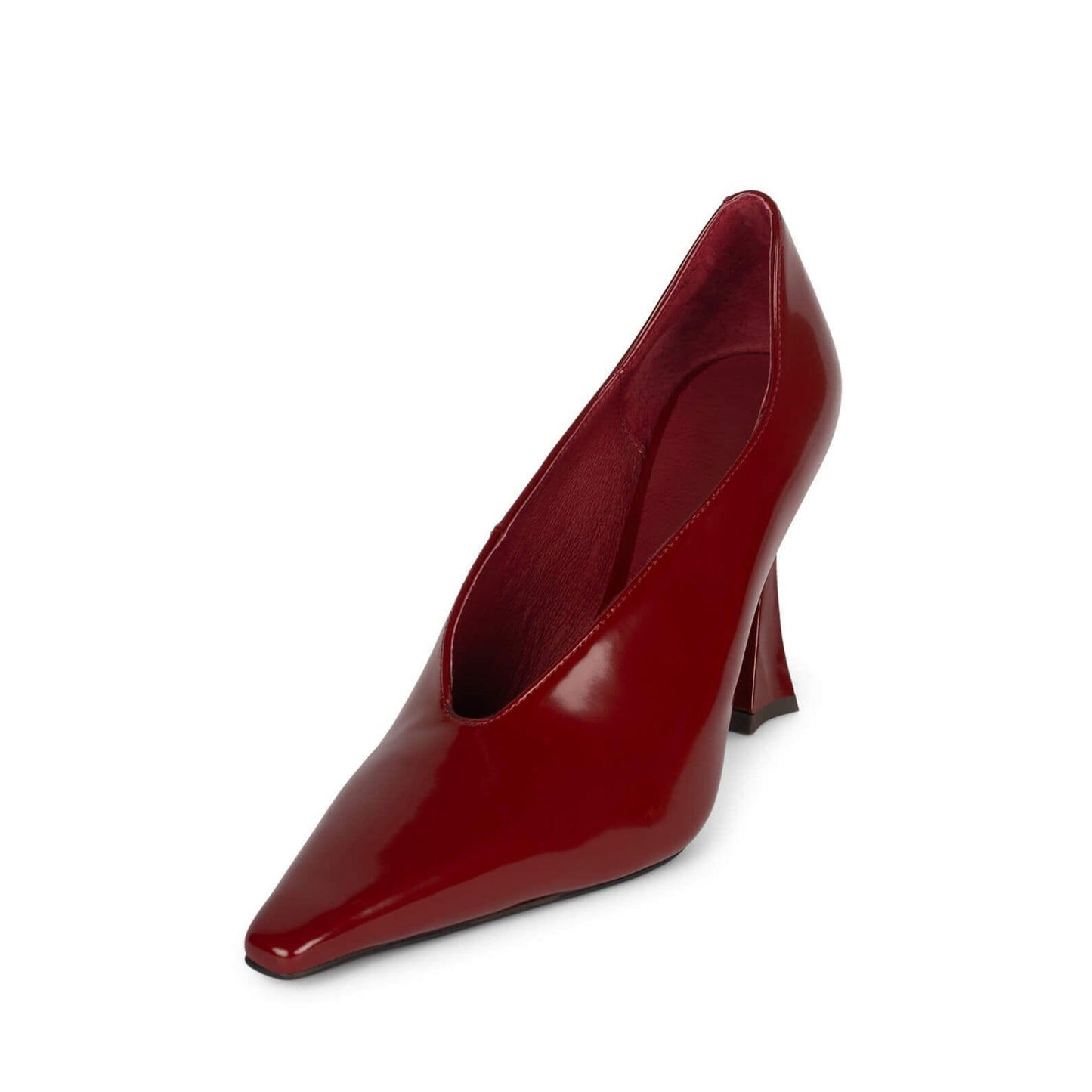 Red Snip-Toe Slip-On Classic High Heels