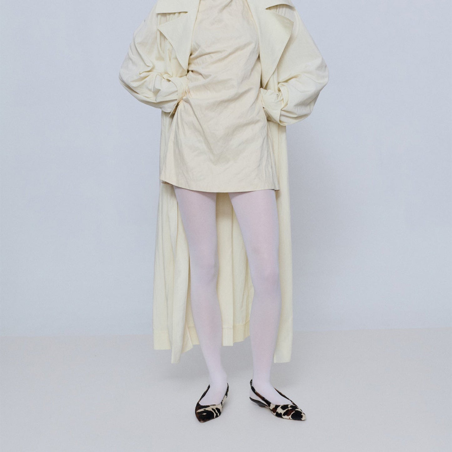 Cow Print Pony Hair Pointed-Toe Classic Slingback Kitten Heels