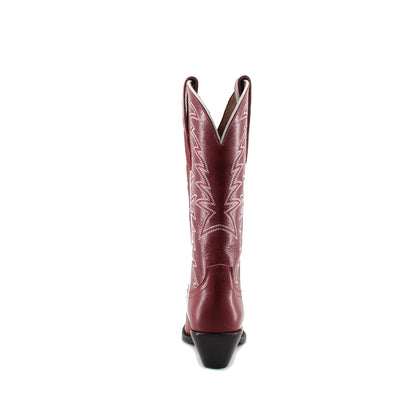Red Snip-Toe Embroidery Western Mid Calf Cowgirl Boots