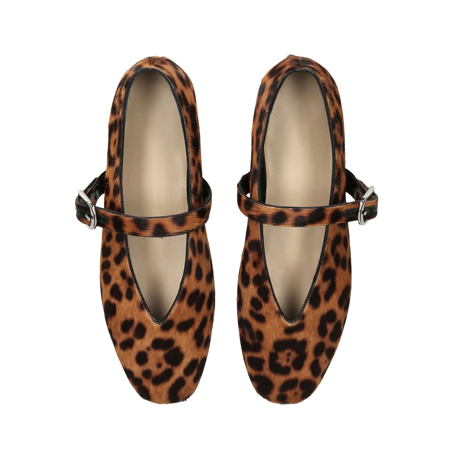 Leopard Print Square-Toe Chic Mary Jane Classic Ballet Flats