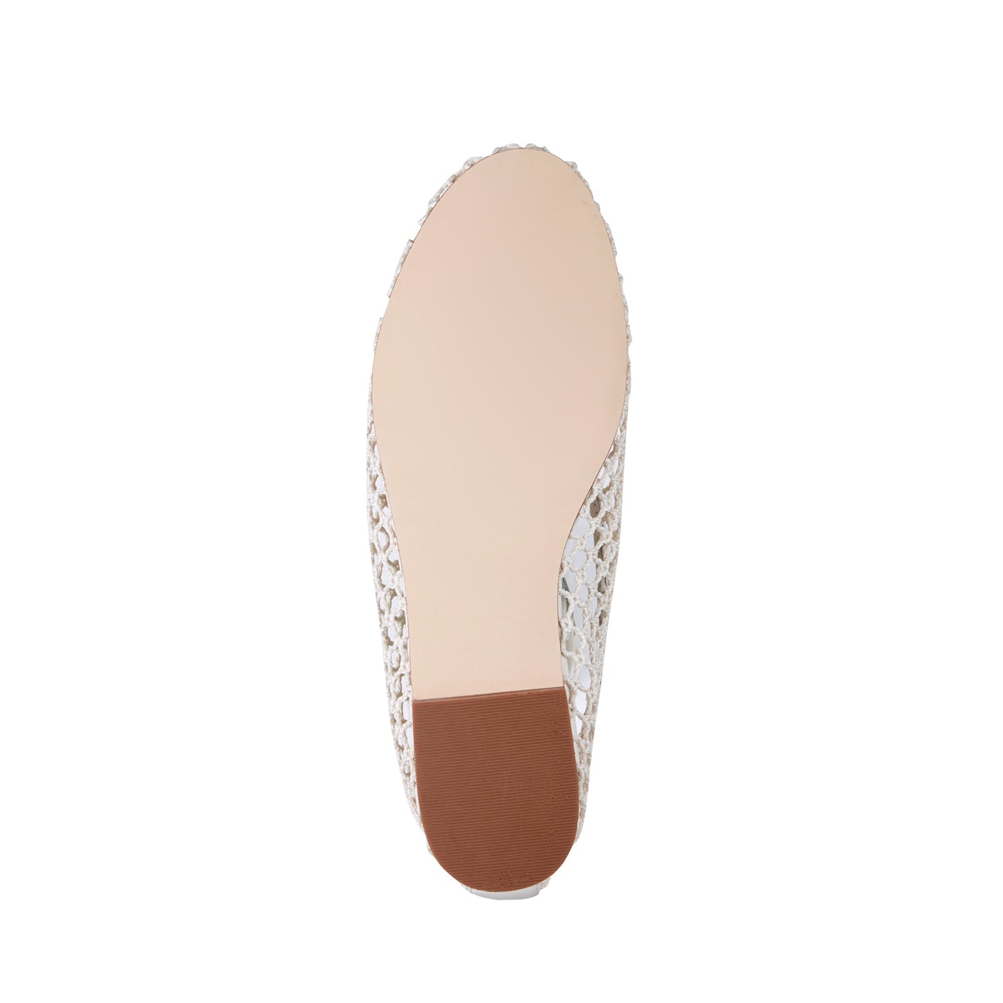 Ivory Mesh Round-Toe Classic Slip-On Stylish Ballet Flats