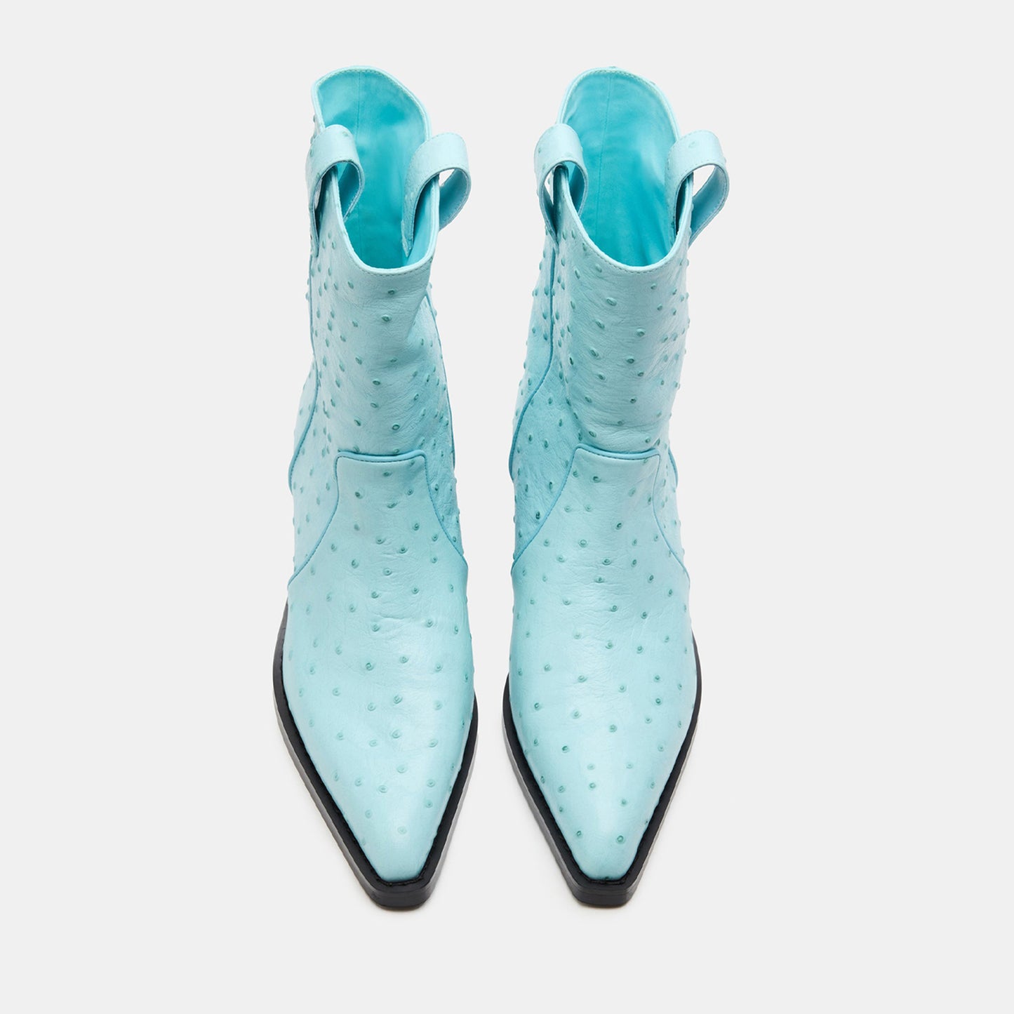 Turquoise Snip-Toe Chic Slip-On Ankle Cowgirl Boots