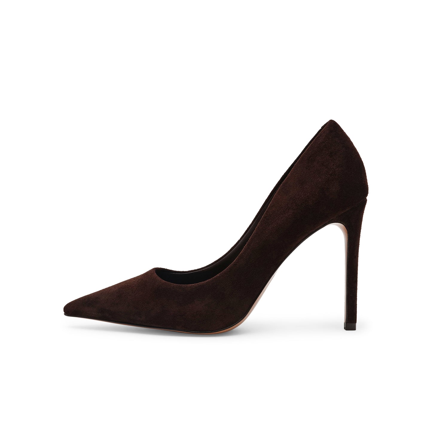 Brown Faux Suede Classic Pointed-Toe Slip-On High Heels Pumps