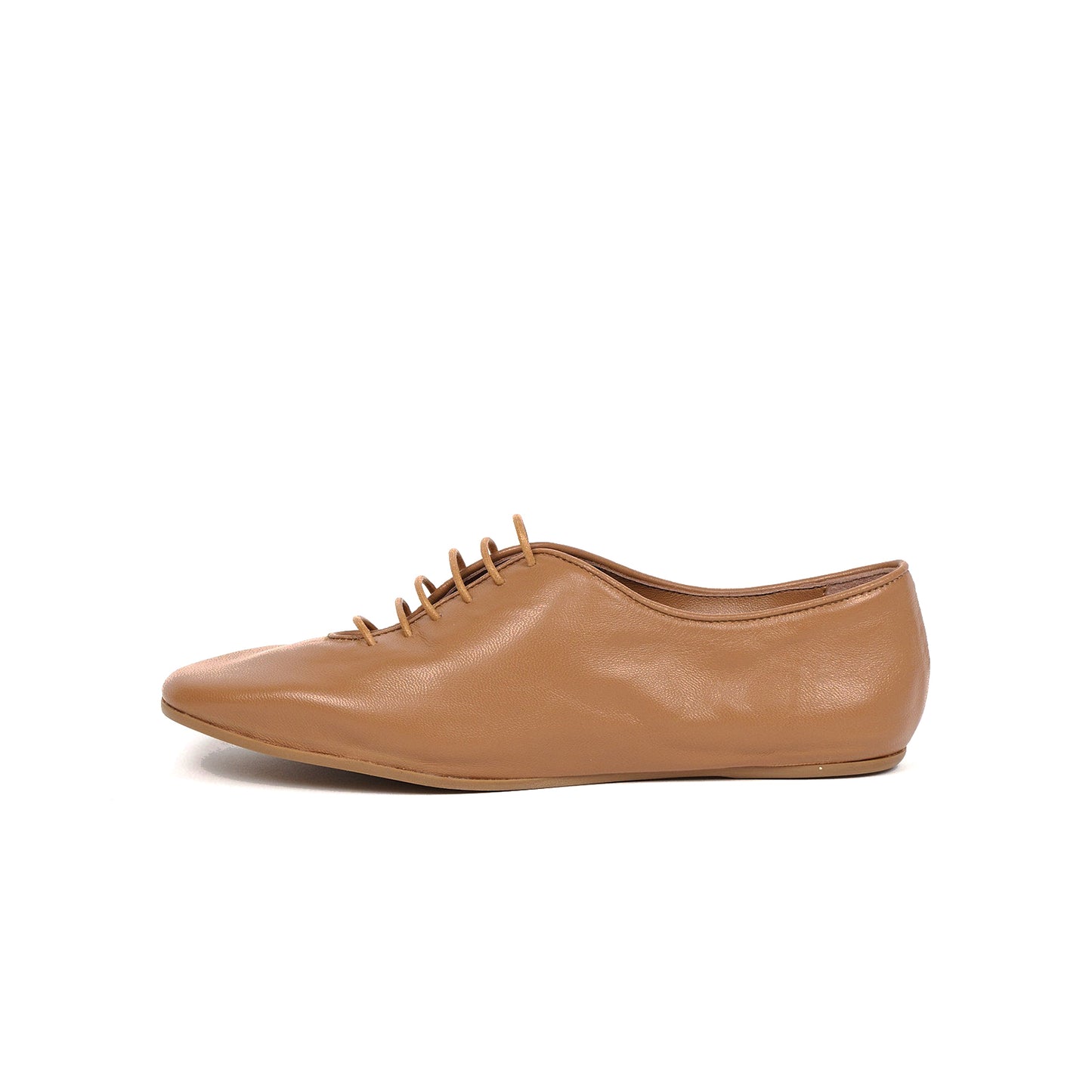 Camel Square-Toe Lace-Up Chic Slippers Flats