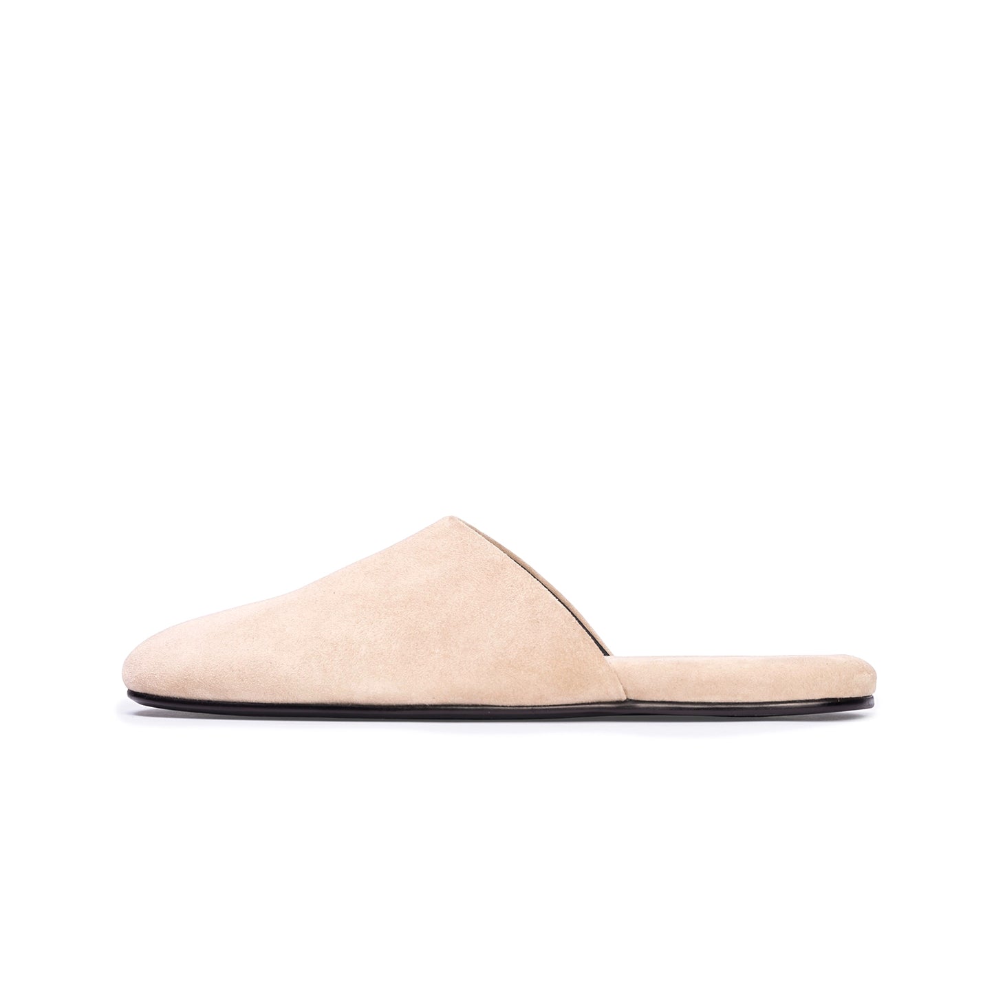 Pink Faux Suede Round-Toe Simple Slip-on Backless Ballet Flats