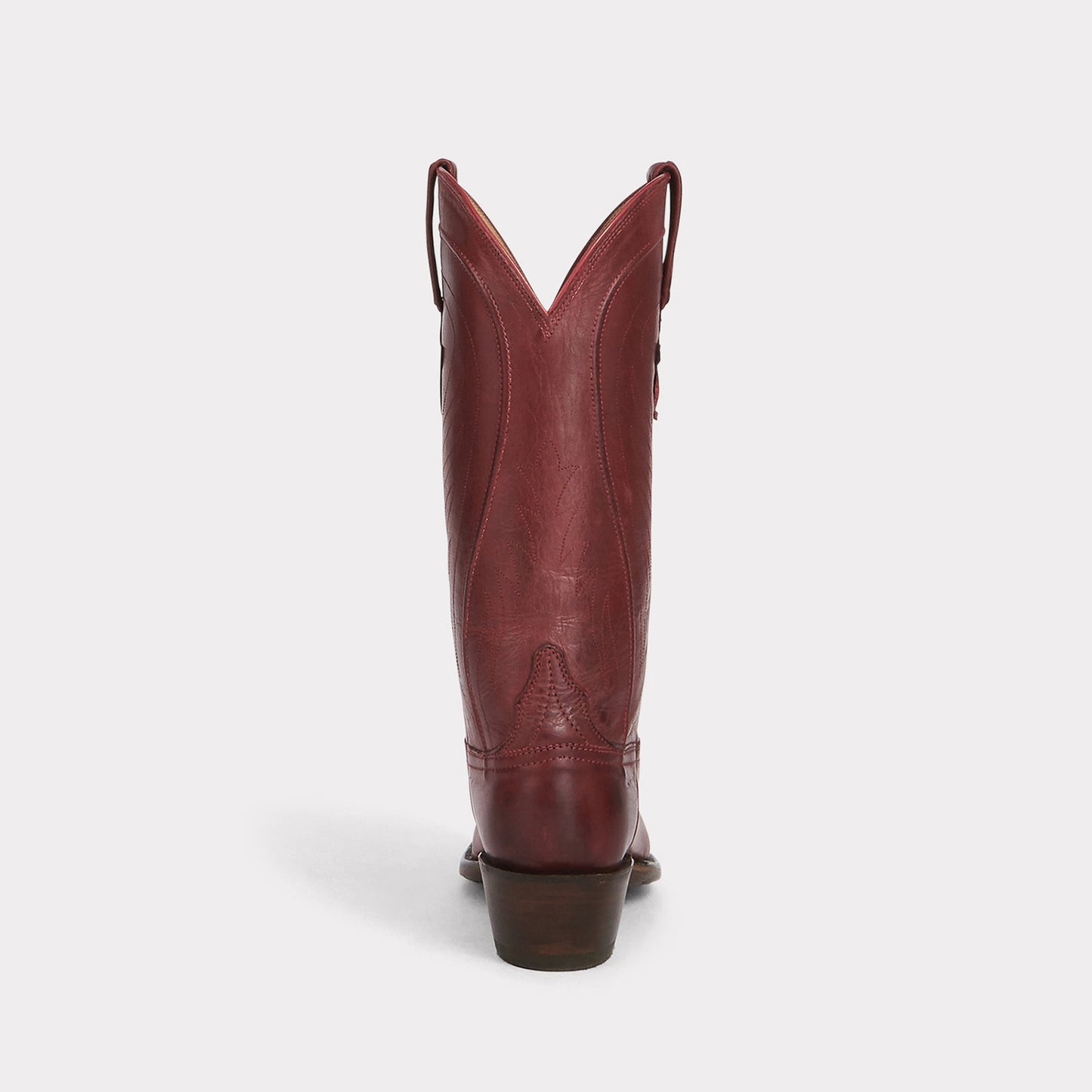 Red Round-Toe Simple Mid Calf Chic Classic Cowgirl Boots