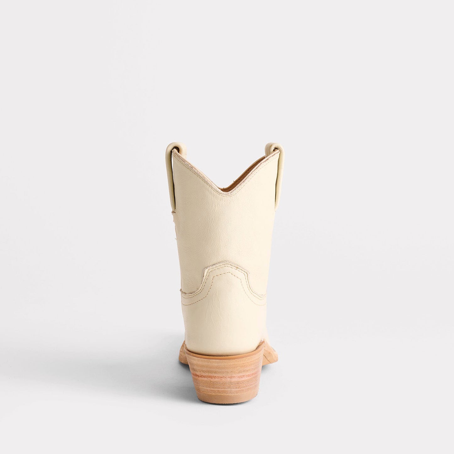 Cream Snip-Toe Western Ankle Simple Cowgirl Boots