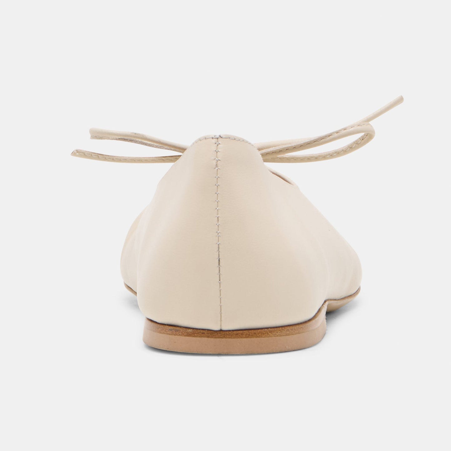 Ivory Round-Toe Middle Strap Slip-On Ballet Flats