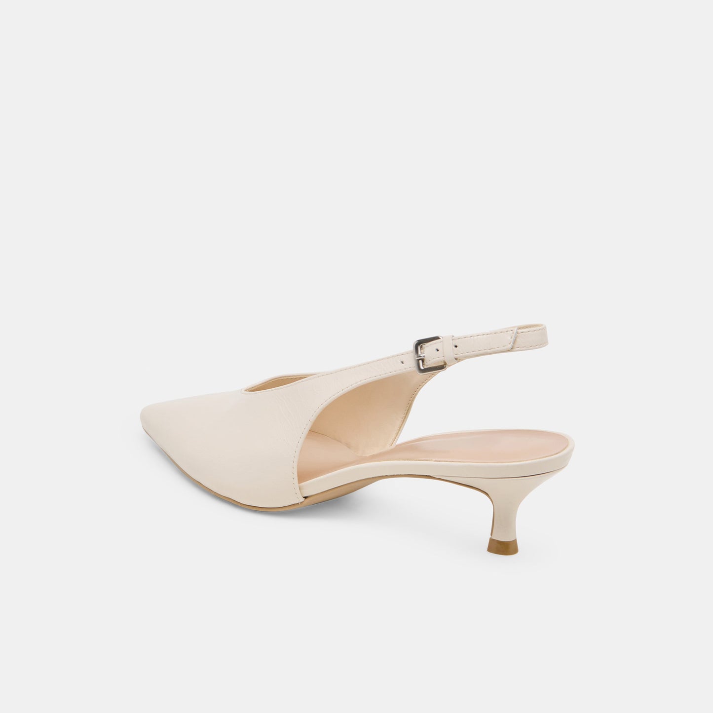 Bone Classic Pointed-Toe Slip-On Slingback Kitten Heels