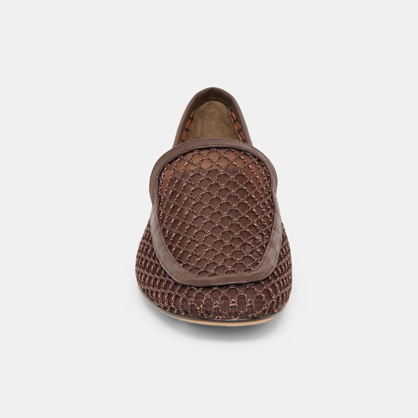 Chocolate Mesh Square-Toe Simple Classic Slip-On Ballet Flats