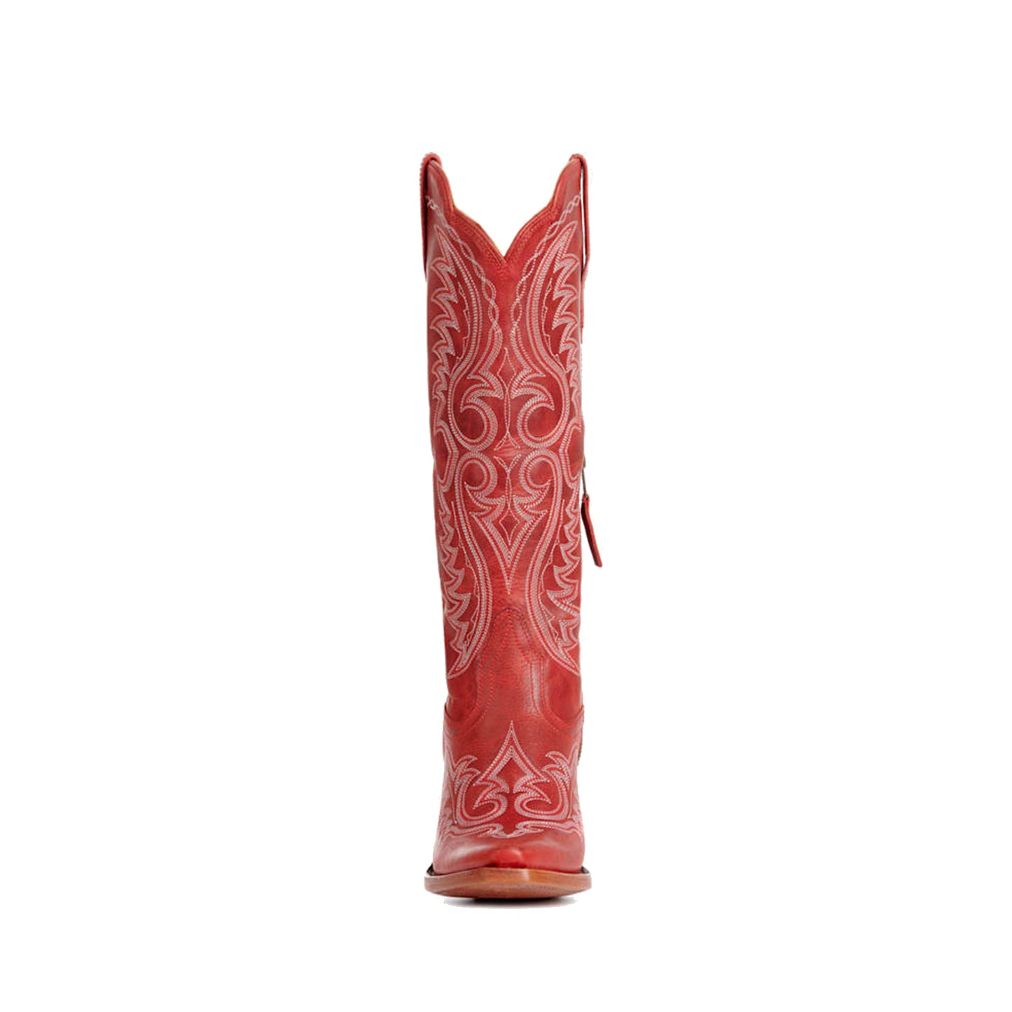 Dark Red Snip-Toe Chic Embroidery Half-Zip Knee High Cowgirl Boots
