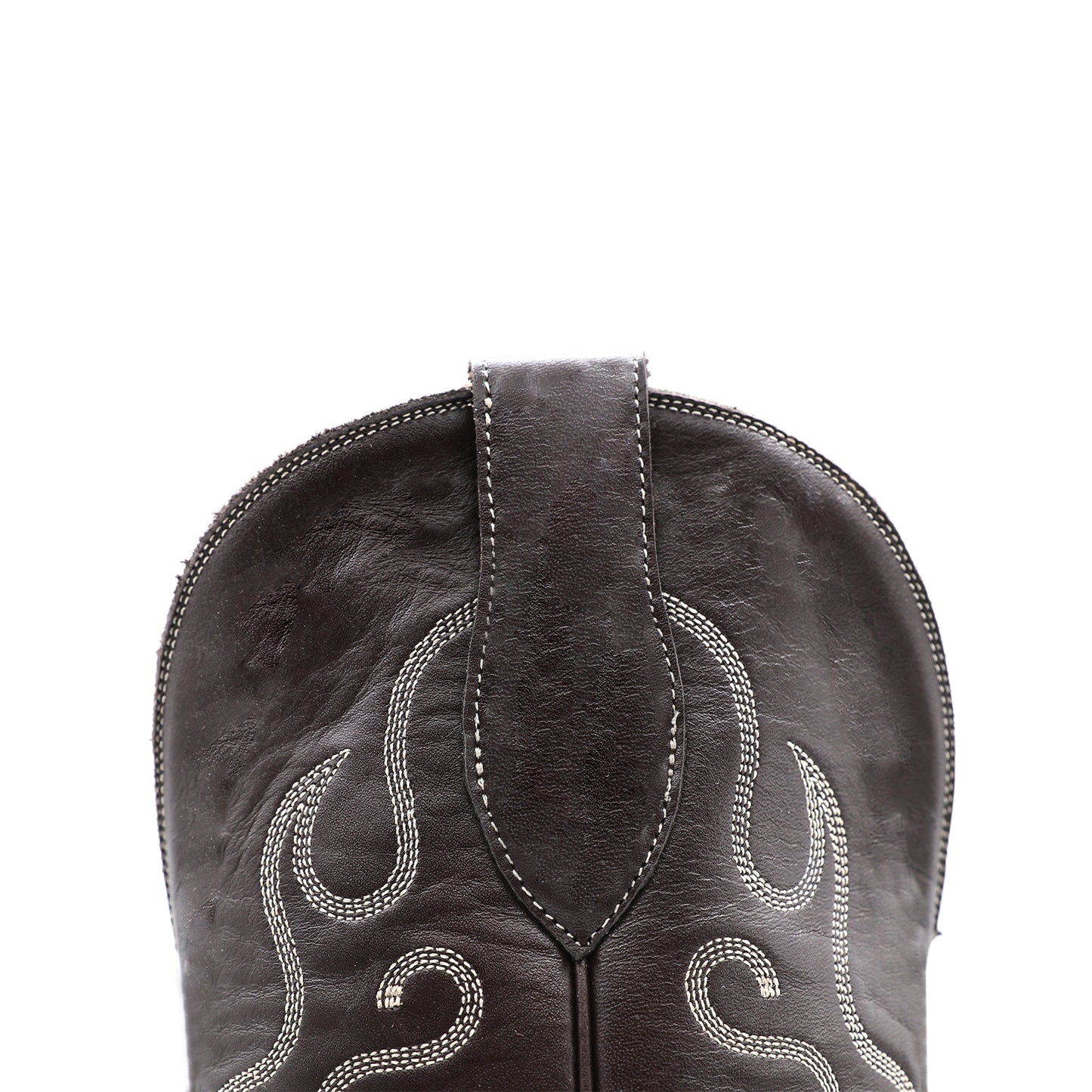 Brown Snip-Toe Curving Embroidery Mid Calf Cowgirl Boots