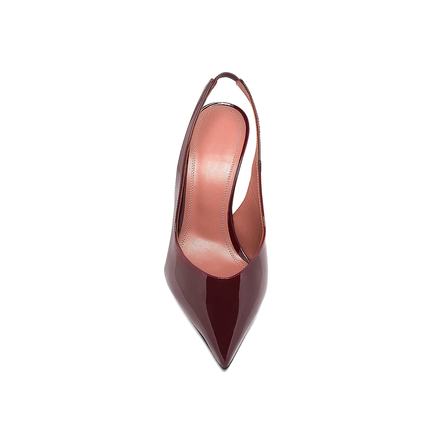 Patent Burgundy Pointed-Toe Classic Slingback High Heels