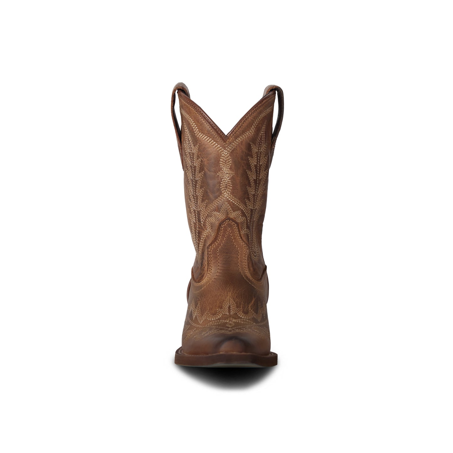 Brown Snip-Toe Western Embroidery Ankle Classic Cowgirl Boots