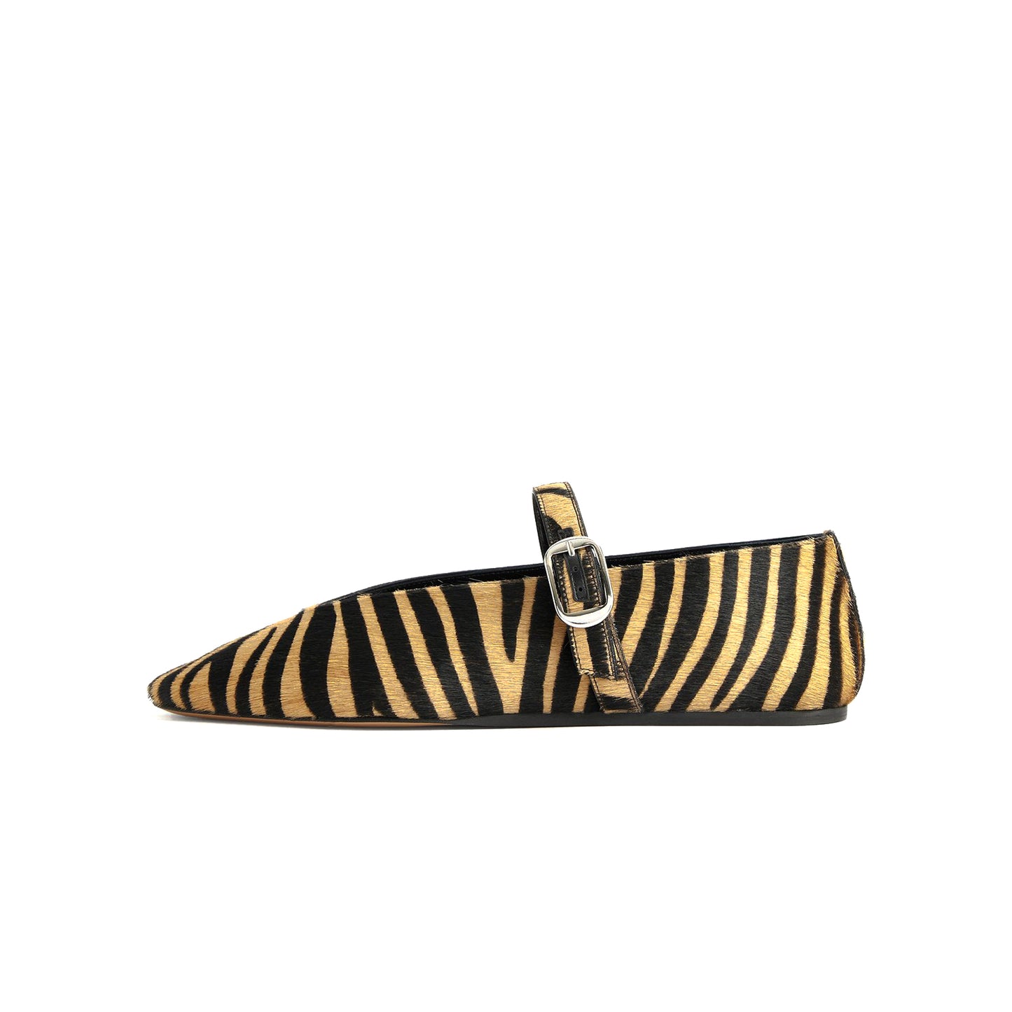 Cow Print Square-Toe Chic Mary Jane Classic Ballet Flats
