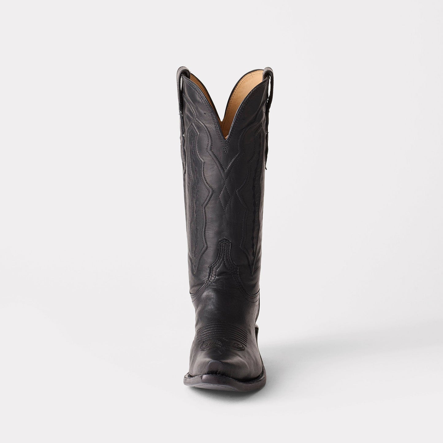 Black Snip-Toe Chic Embroidery Delicate Mid Calf Cowgirl Boots