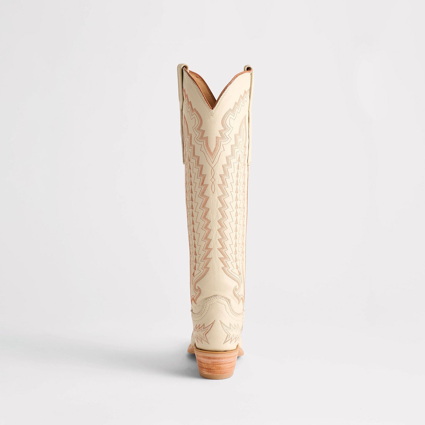 Bone Snip-Toe Western Embroidery Wide Calf Chic Knee High Cowgirl Boots