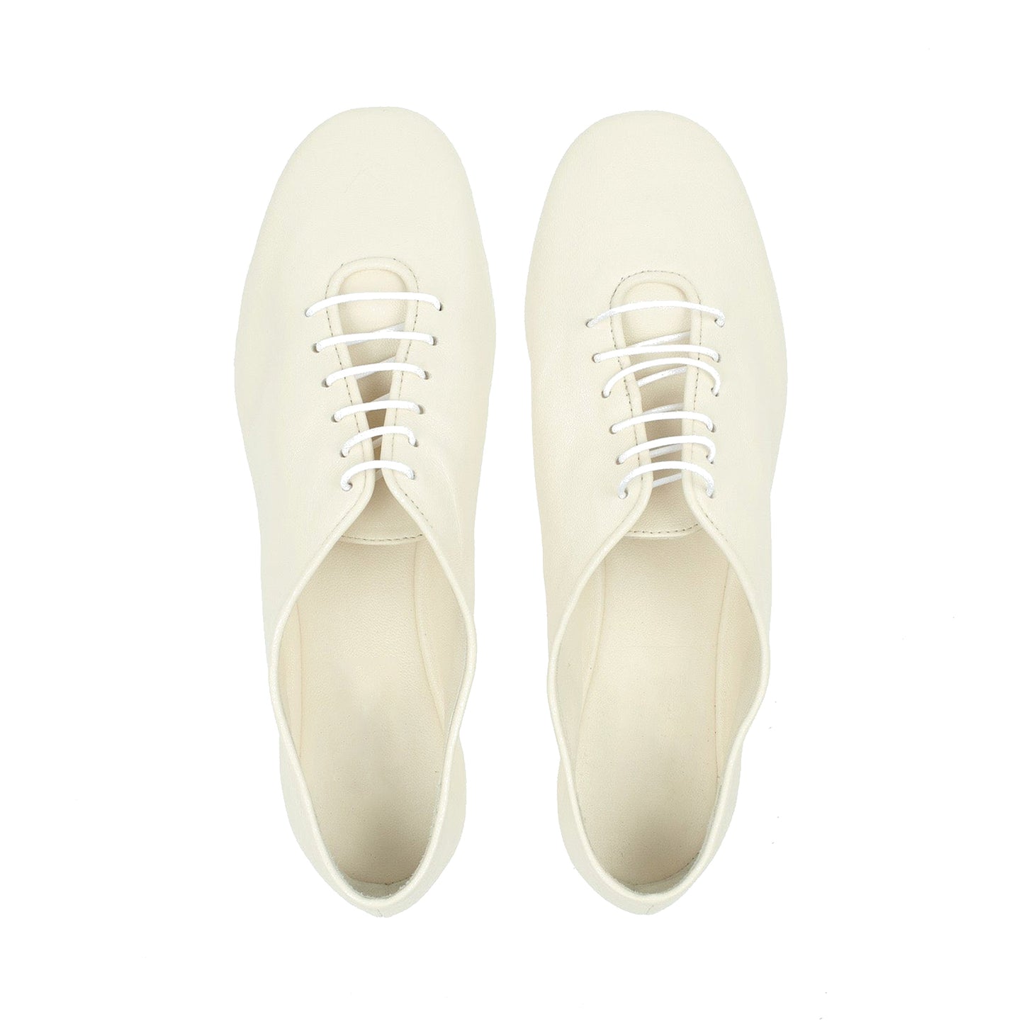 Ivory Square-Toe Lace-Up Chic Slippers Flats