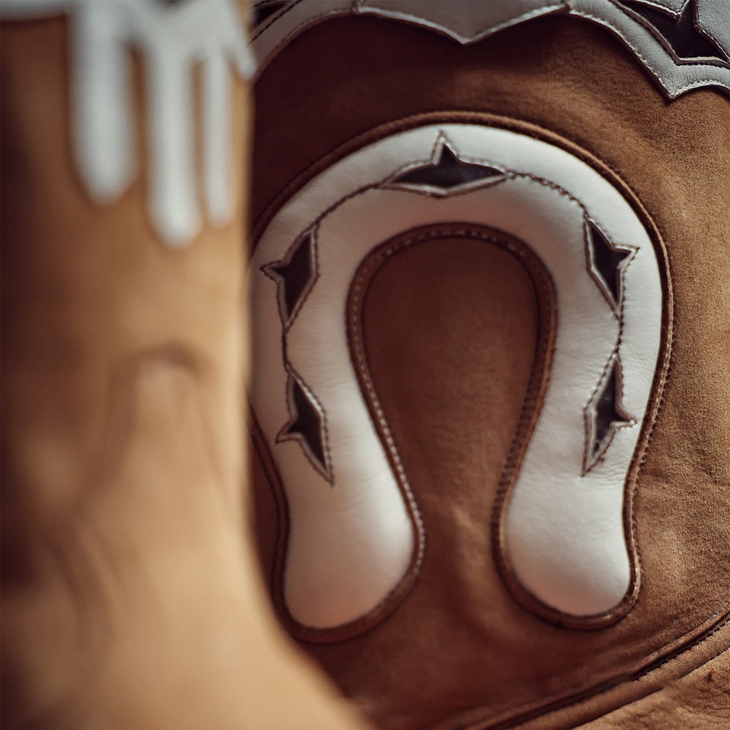 Brown Pointed-Toe Horseshoe Embroidery Classic Ankle Cowgirl Boots