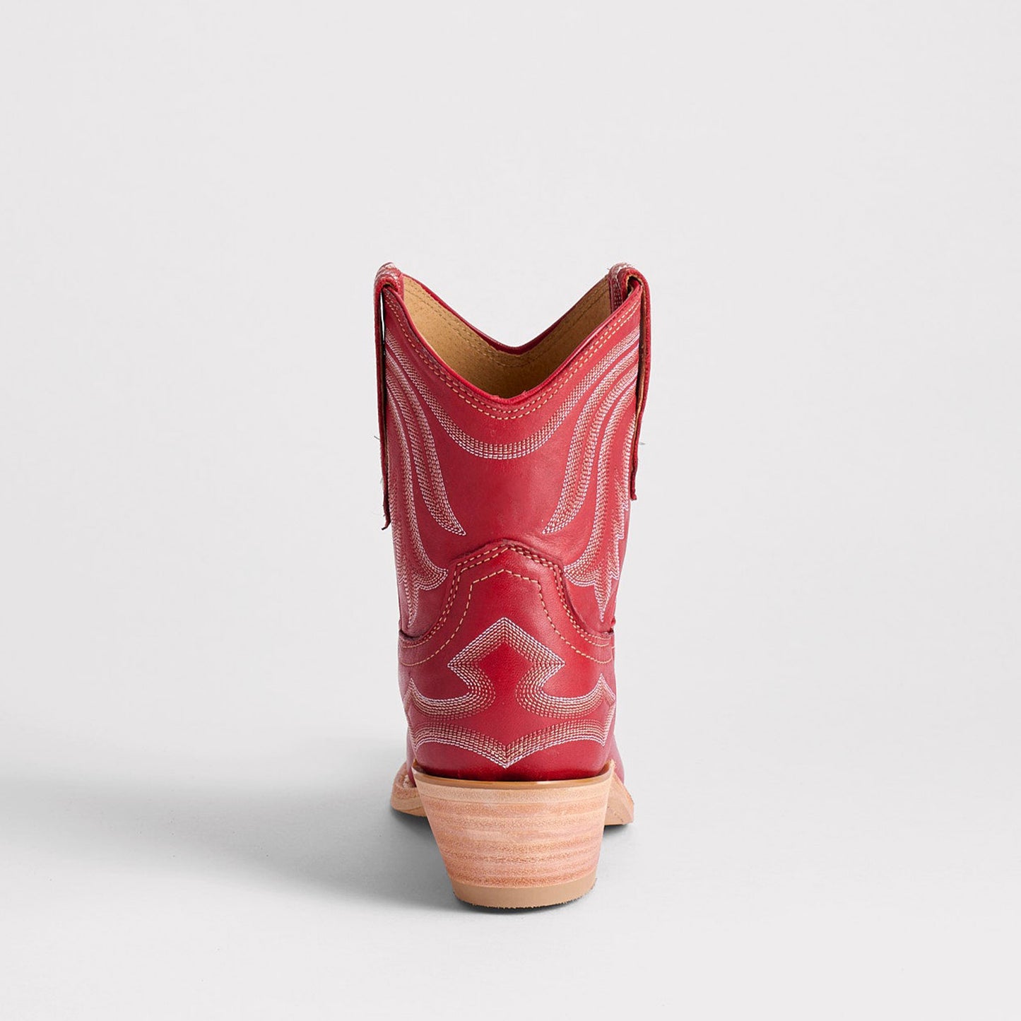 Red Snip-Toe Delicate Embroidery Western Ankle Cowgirl Boots