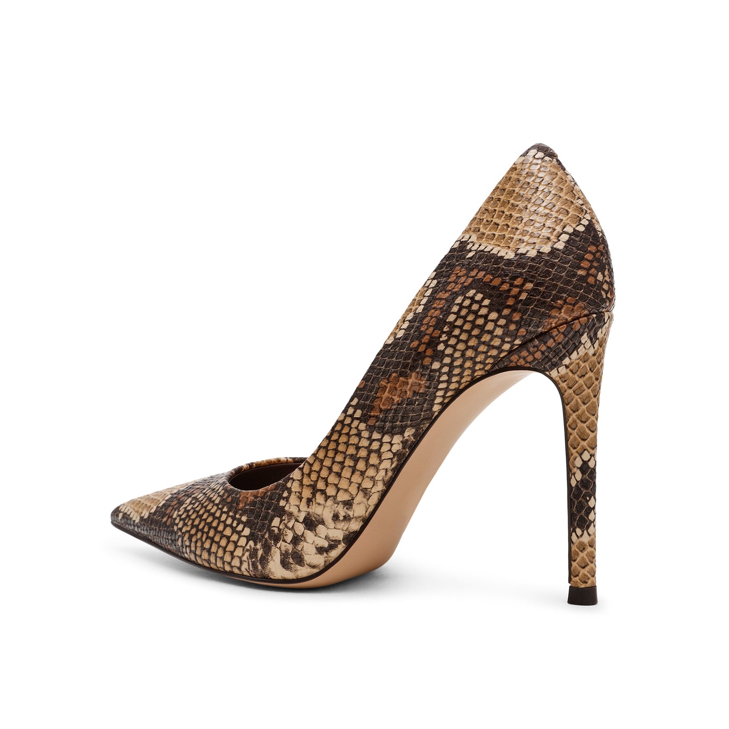 Snakeskin Classic Pointed-Toe Slip-On High Heels Pumps