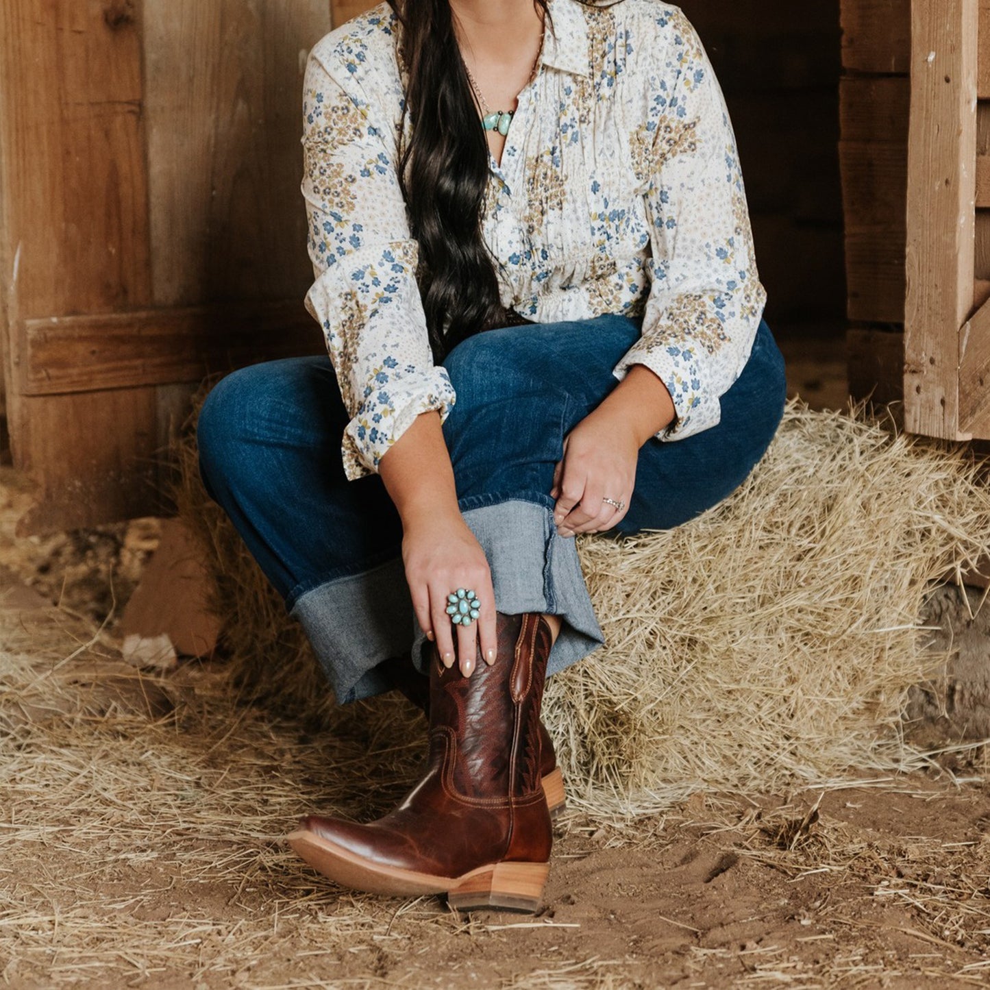 Chestnut Snip-Toe Classic Simple Ankle Cowgirl Boots