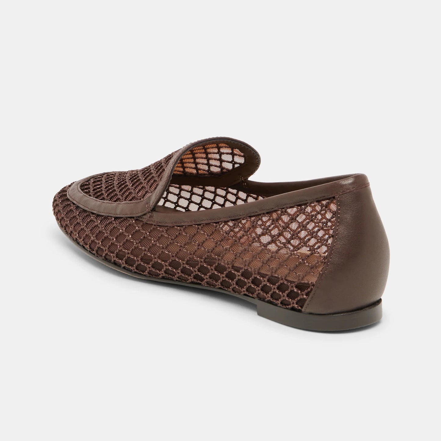 Chocolate Mesh Square-Toe Simple Classic Slip-On Ballet Flats