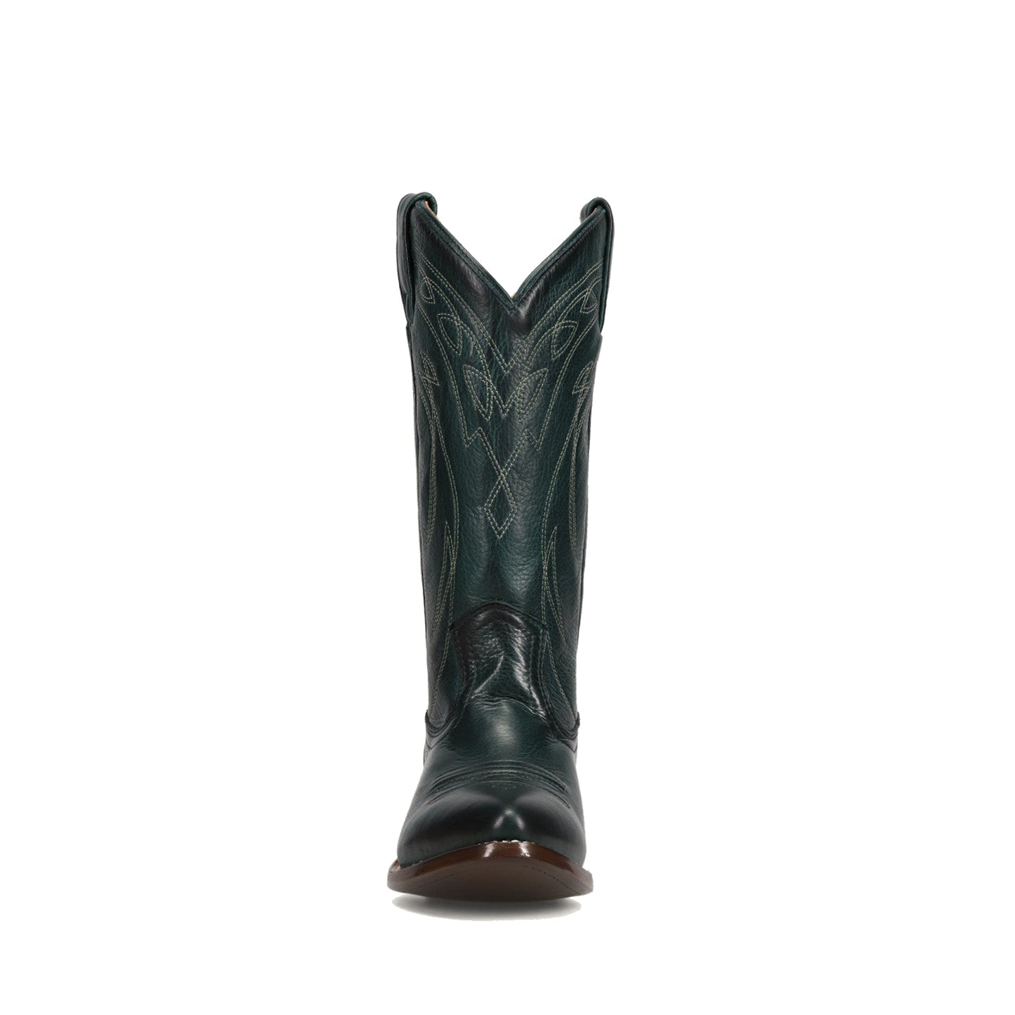 Dark Green Almond-Toe Chic Embroidery Western Mid Calf Cowgirl Boots