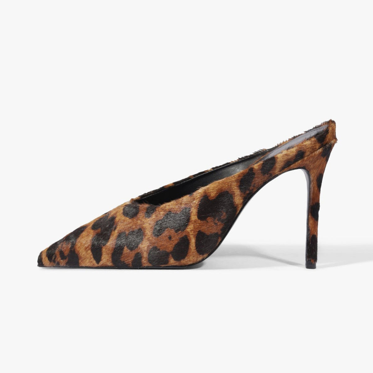 Leopard Pattern Pointed-Toe Slip-On Backless Chic Pumps High Heels