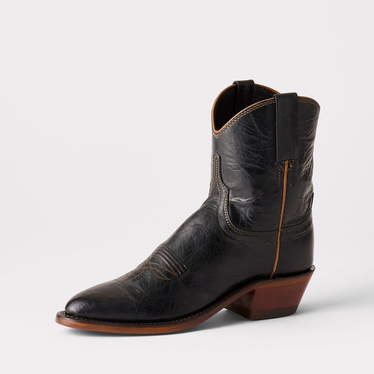 Coffee Snip-Toe Western Ankle Simple Cowgirl Boots