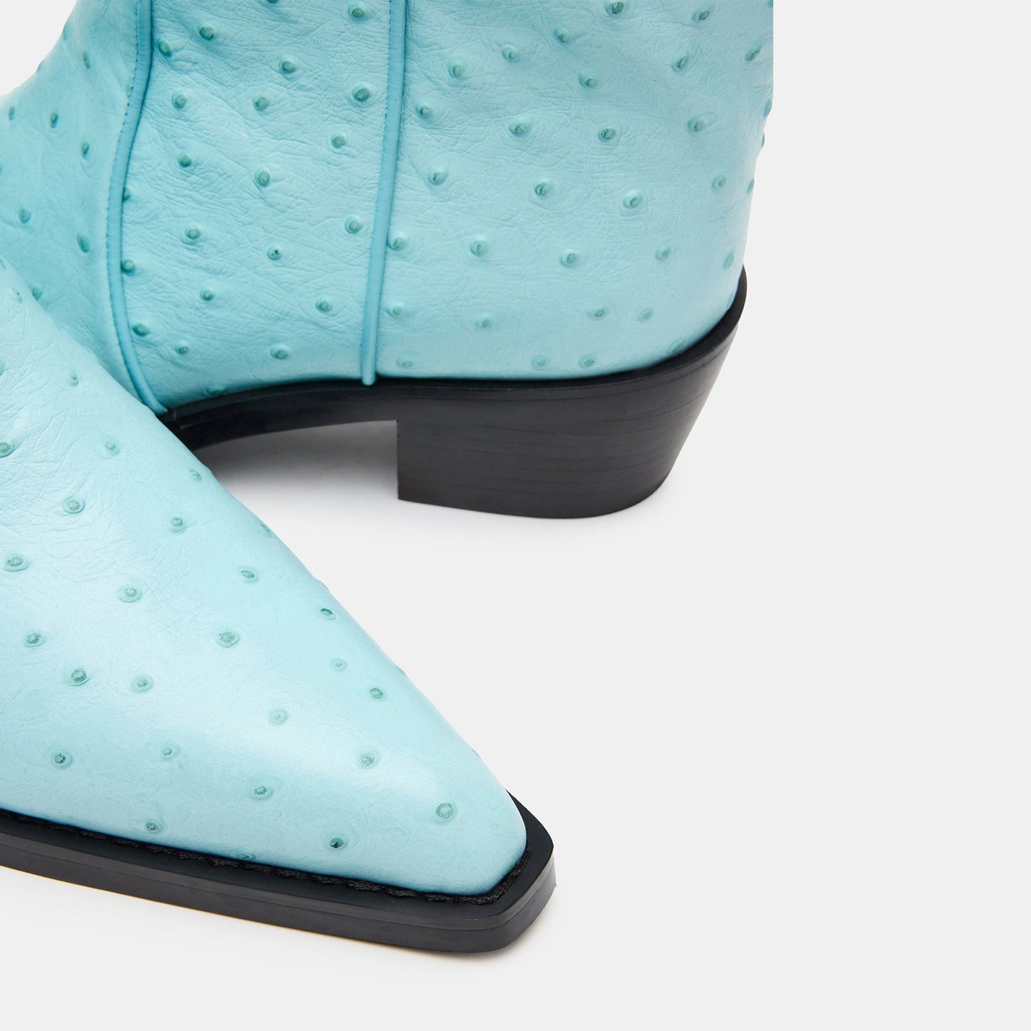 Turquoise Snip-Toe Chic Slip-On Ankle Cowgirl Boots