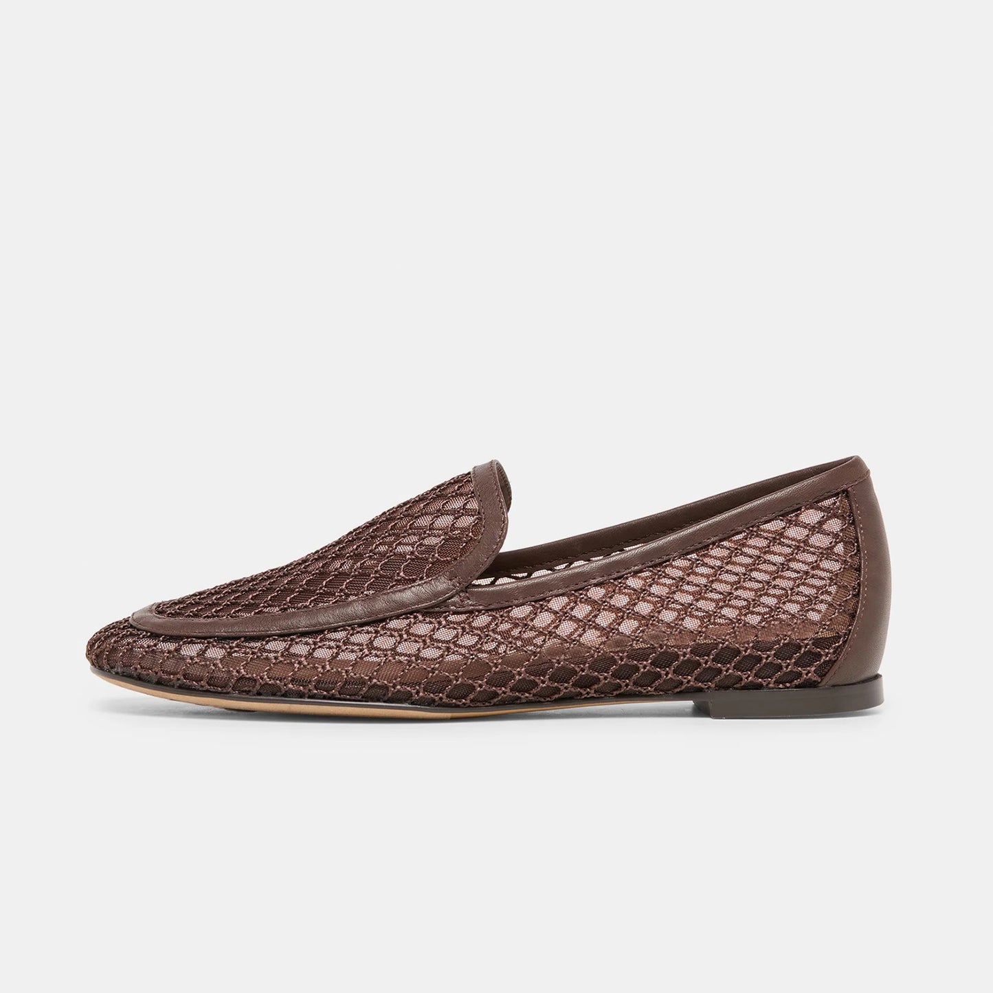 Chocolate Mesh Square-Toe Simple Classic Slip-On Ballet Flats