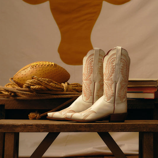 Bone Snip-Toe Western Embroidery Mid Calf Chic Cowgirl Boots