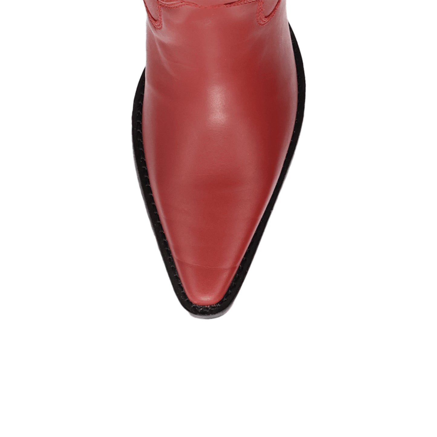 Contrast Red And Ivory Pointed-Toe Flame Appliques Wide Calf Knee High Cowgirl Boots