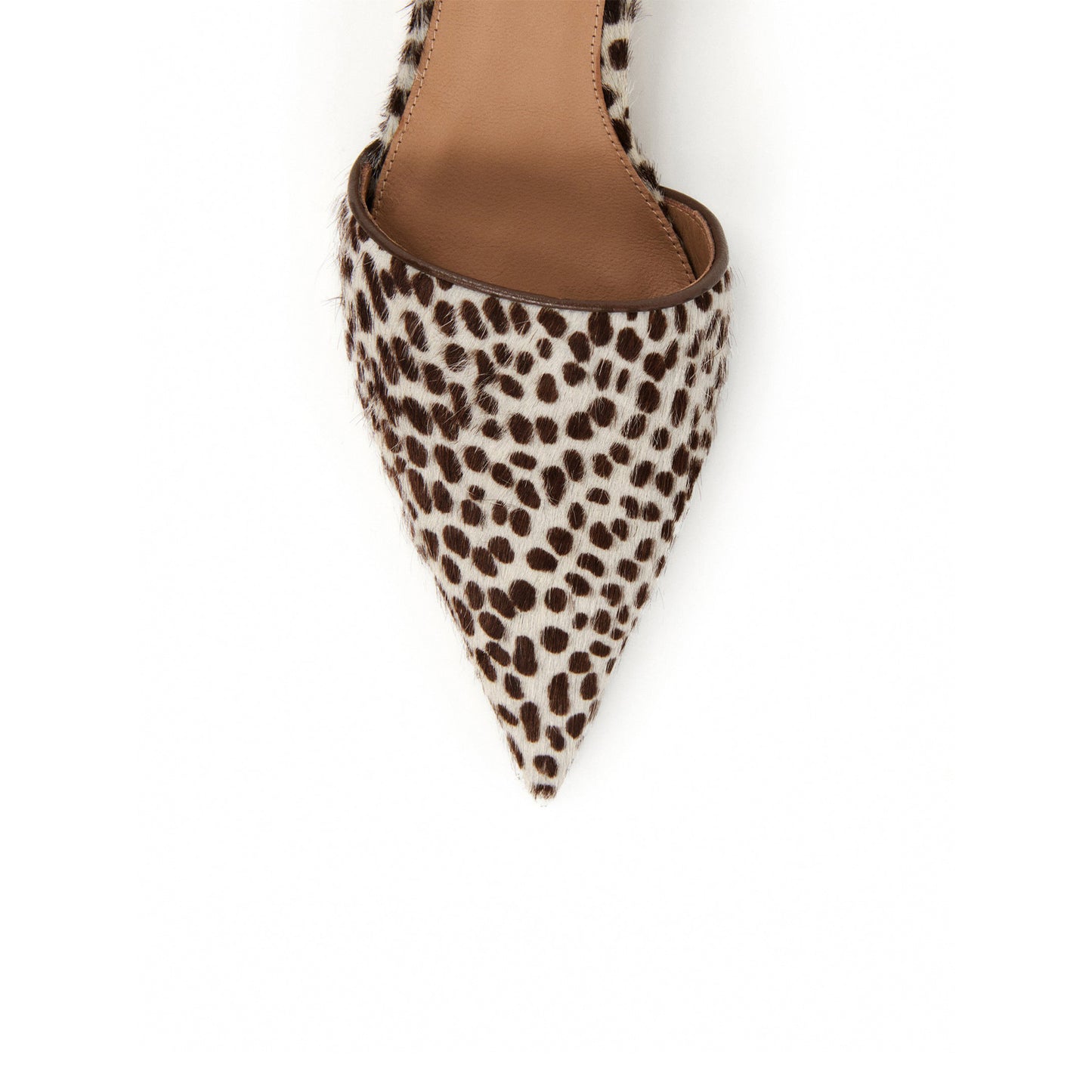 Cow Print Pointed-Toe Slip-On Backless Kitten Heels