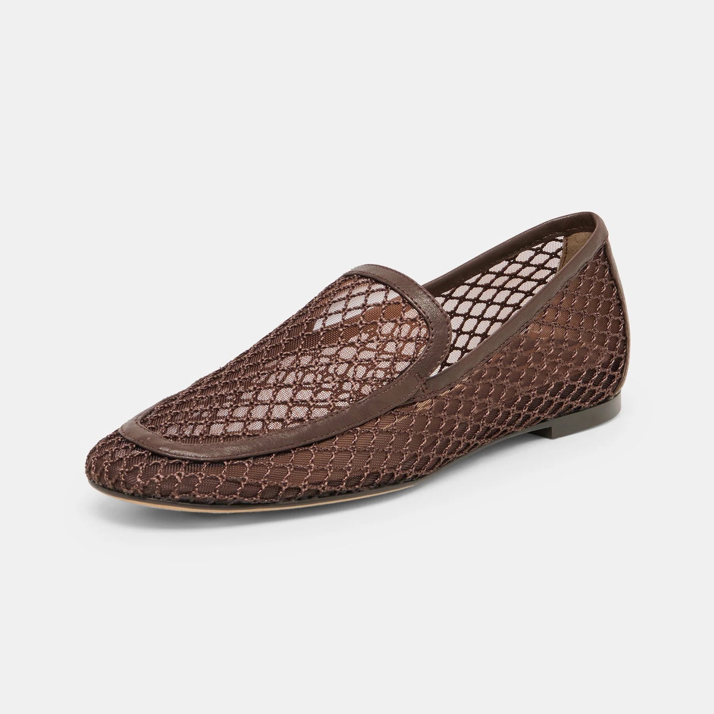 Chocolate Mesh Square-Toe Simple Classic Slip-On Ballet Flats