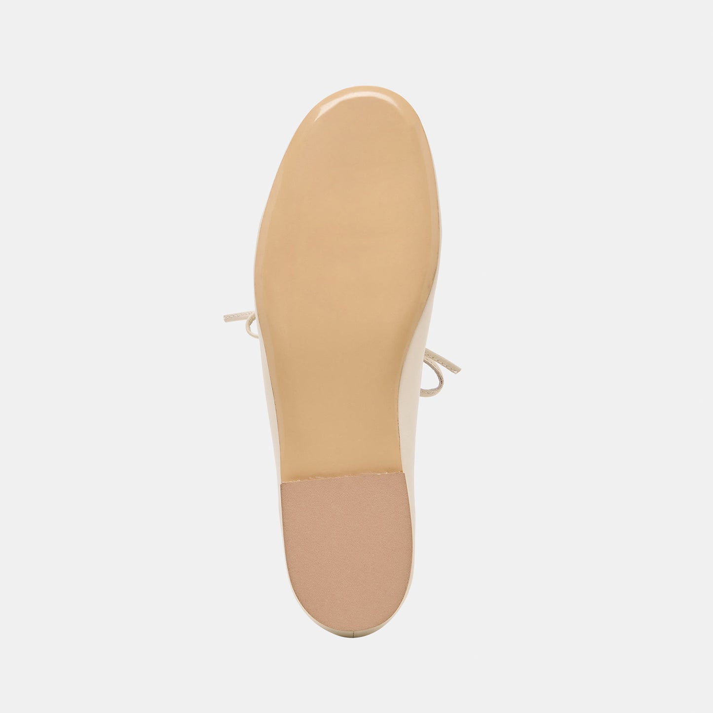 Ivory Round-Toe Middle Strap Slip-On Ballet Flats