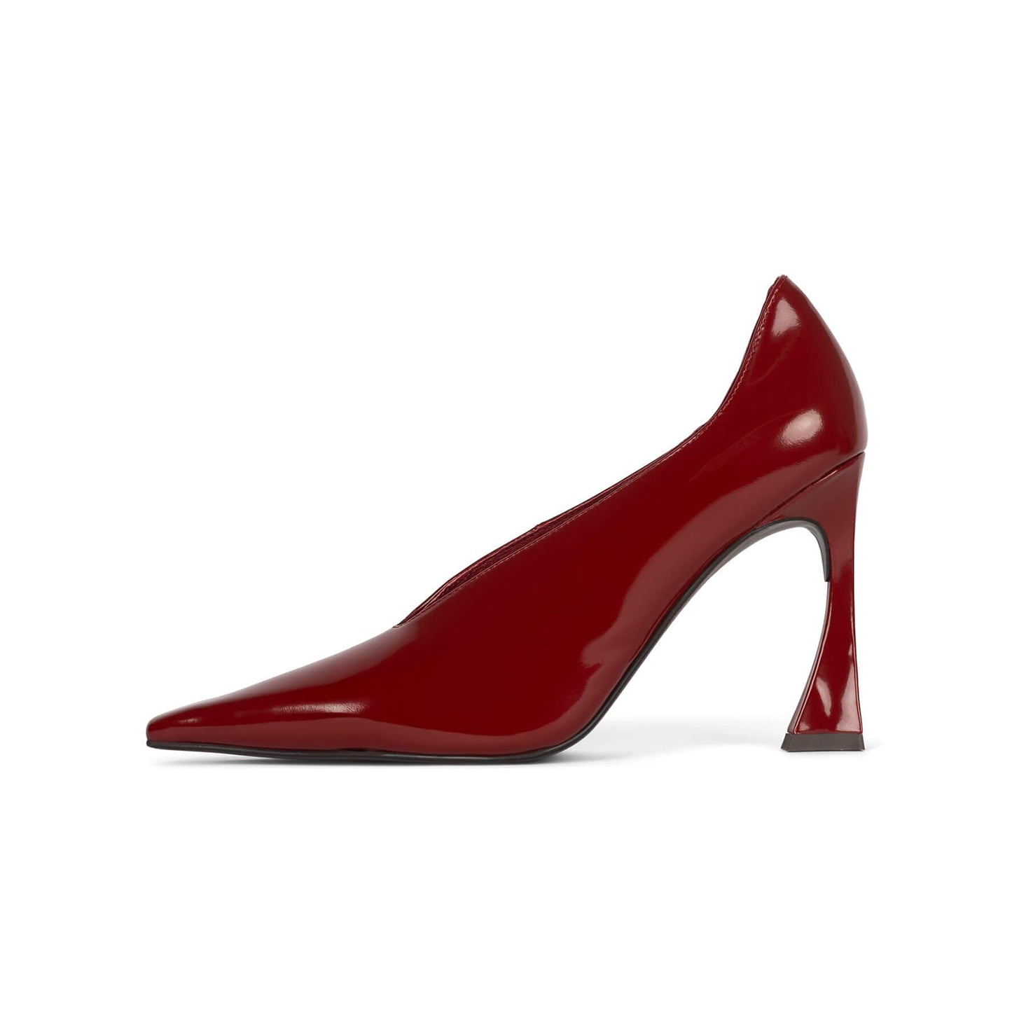Red Snip-Toe Slip-On Classic High Heels