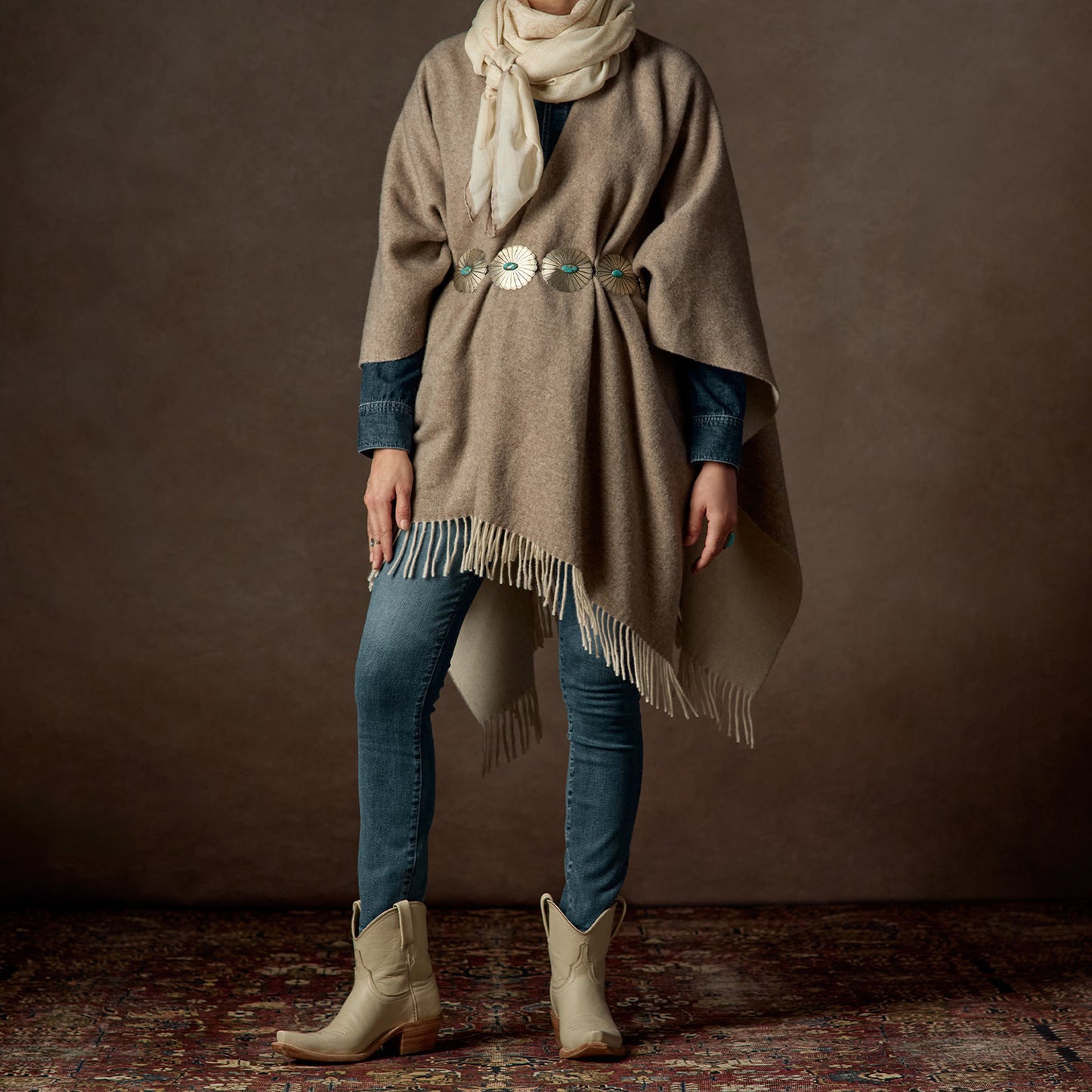 Cream Snip-Toe Western Ankle Simple Cowgirl Boots