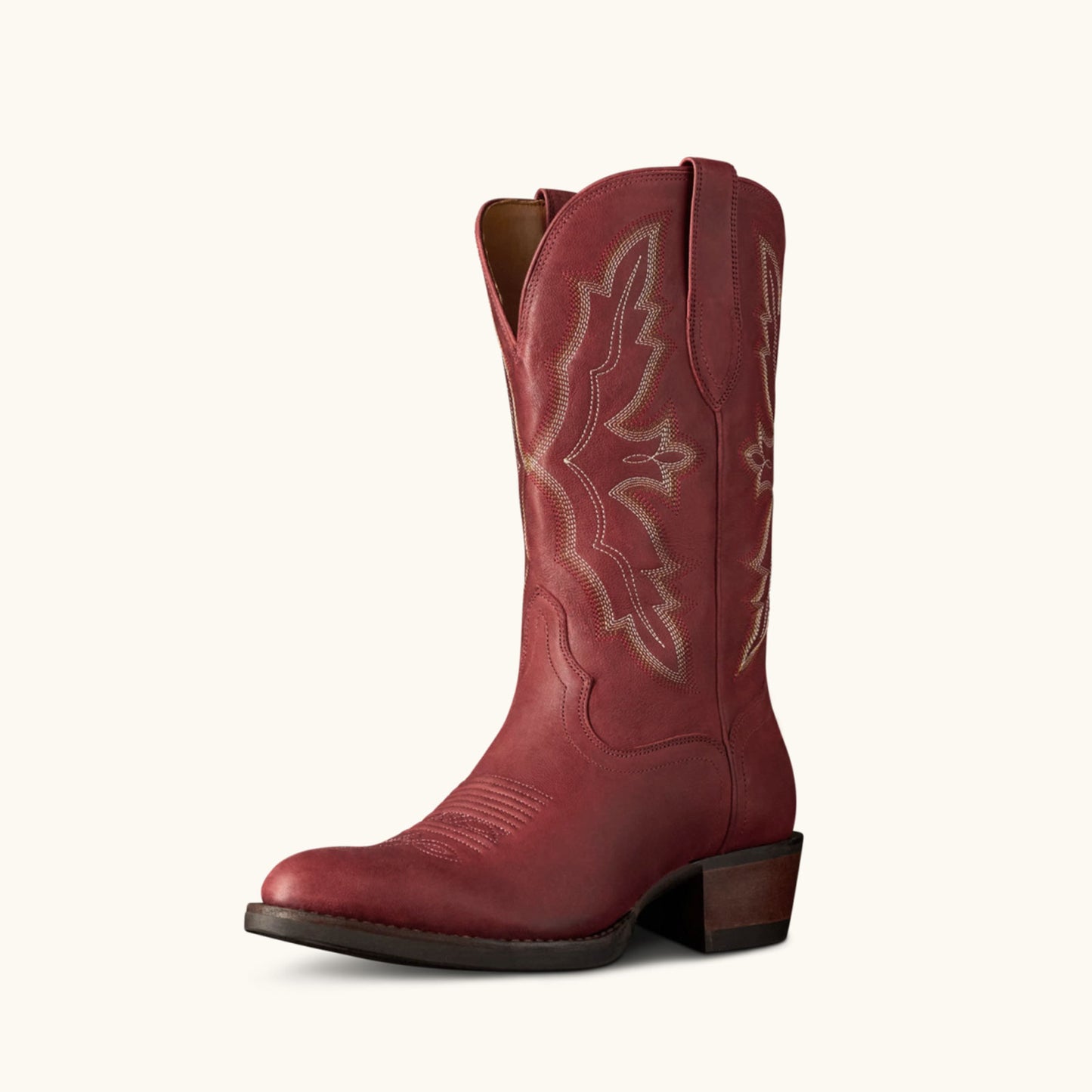 Redwood Round-Toe Chic Embroidery Classic Western Mid Calf Cowgirl Boots
