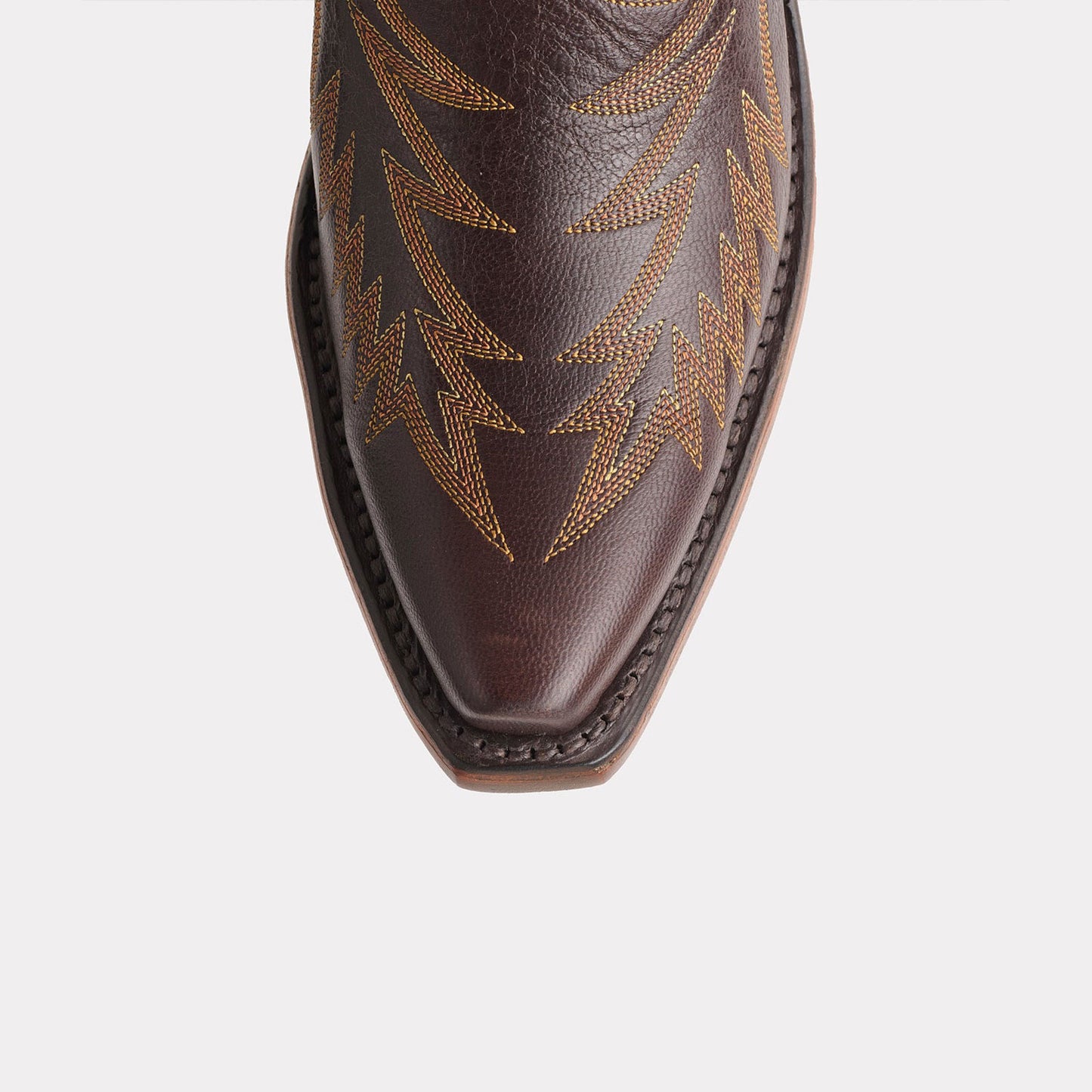 Brown Snip-Toe Western Embroidery Wide Calf Chic Knee High Cowgirl Boots